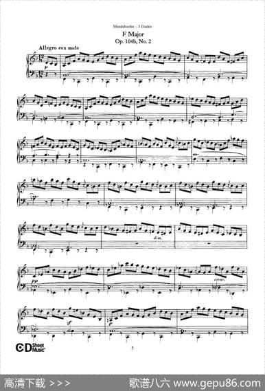 3EtudesOp.104b（3首练习曲·2）|[德]巴托尔迪·门德尔松