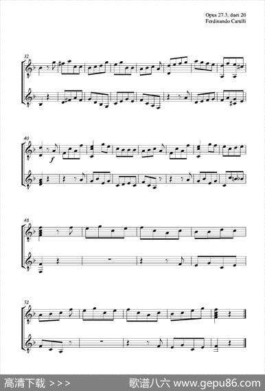 MetodoCompletoOp.27-3（古典吉他二重奏练习·20）|卡鲁里（FerdinandoCarulli）