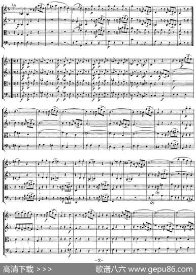 Mozart《QuartetNo.5inFMajor,K.158》（总谱）