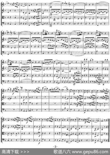 Mozart《QuartetNo.5inFMajor,K.158》（总谱）