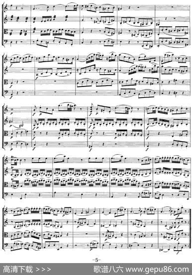 Mozart《QuartetNo.5inFMajor,K.158》（总谱）