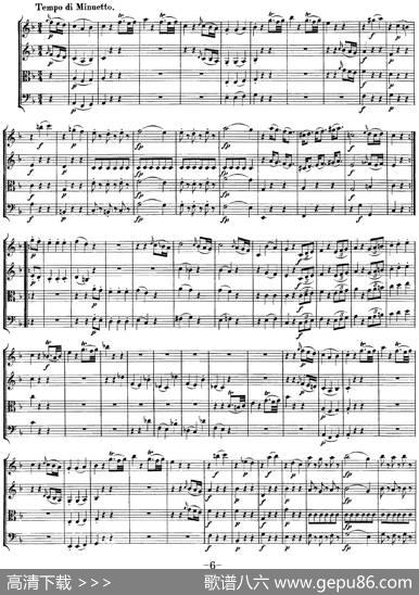 Mozart《QuartetNo.5inFMajor,K.158》（总谱）