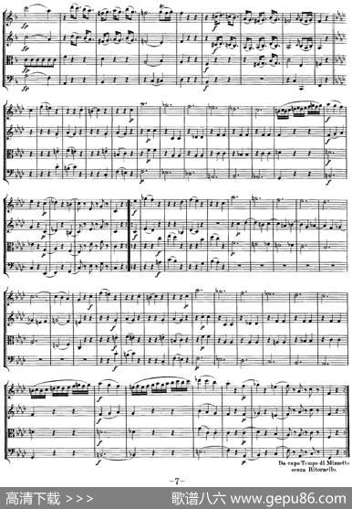 Mozart《QuartetNo.5inFMajor,K.158》（总谱）