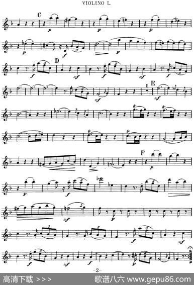 Mozart《QuartetNo.5inFMajor,K.158》（Violin1分谱）