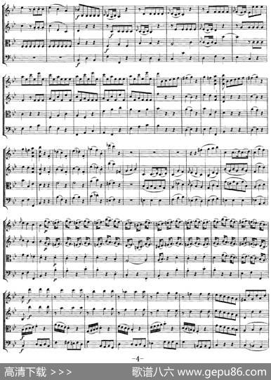 Mozart《QuartetNo.6inBbMajor,K.159》（总谱）