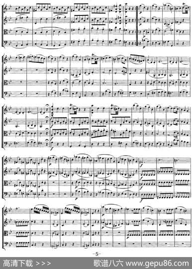Mozart《QuartetNo.6inBbMajor,K.159》（总谱）