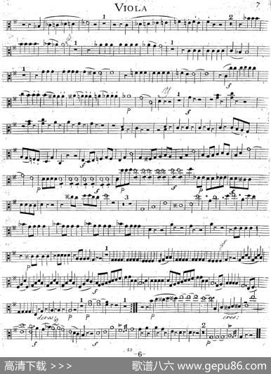 Mozart《QuartetNo.14inGMajor,K.387》（Viola分谱）