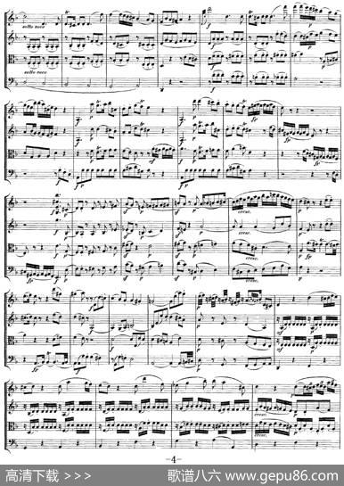 Mozart《QuartetNo.15inDMinor,K.421》（总谱）