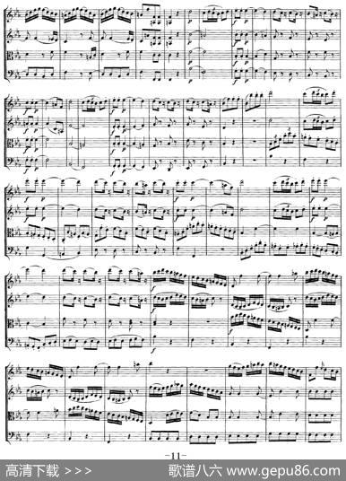 Mozart《QuartetNo.16inEbMajor,K.428》（总谱）