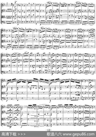 Mozart《QuartetNo.16inEbMajor,K.428》（总谱）