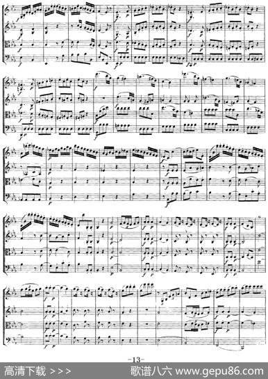 Mozart《QuartetNo.16inEbMajor,K.428》（总谱）