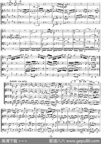 Mozart《QuartetNo.16inEbMajor,K.428》（总谱）