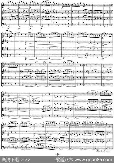 Mozart《QuartetNo.16inEbMajor,K.428》（总谱）