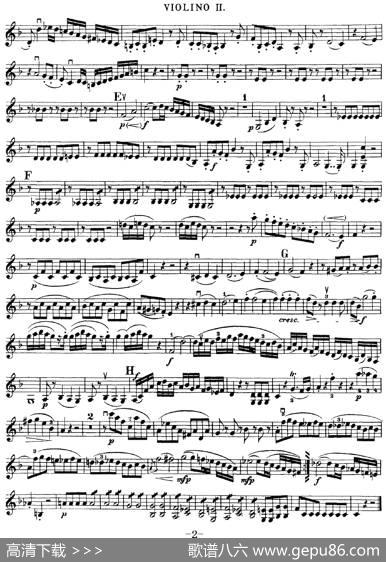 Mozart《QuartetNo.23inFMajor，K.590》（Violin2分谱）
