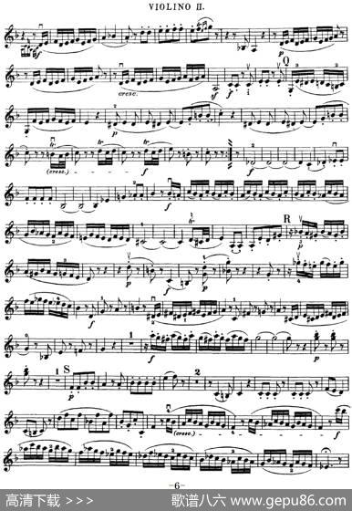 Mozart《QuartetNo.23inFMajor，K.590》（Violin2分谱）