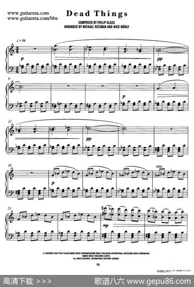 电影《时时刻刻》配乐6.死寂DeadThings|菲利普·格拉斯（PhilipGlass)