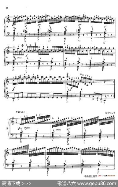 《车尔尼手风琴练习曲集》第Ⅱ册（第5——8首）