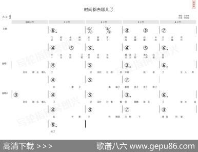 时间都去哪了（简和谱） - 陈曦|董冬冬
