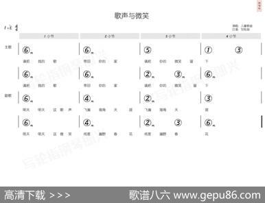 歌声与微笑（简和谱） - 王健|谷建芬