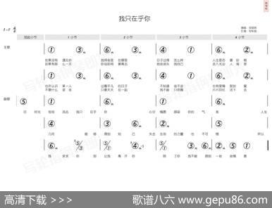我只在乎你（简和谱） - 慎芝|三木刚