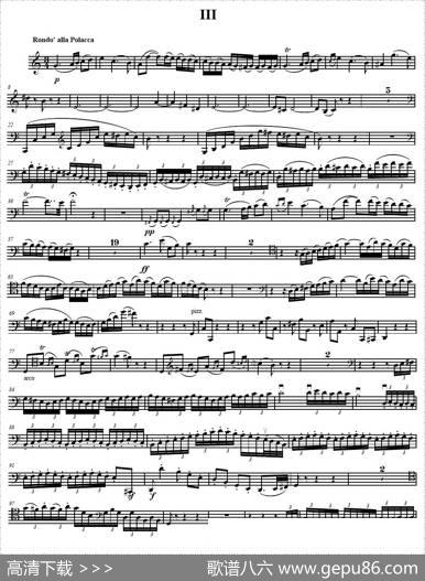 贝多芬C大调三重协奏曲第三乐章作品56（大提琴分谱）