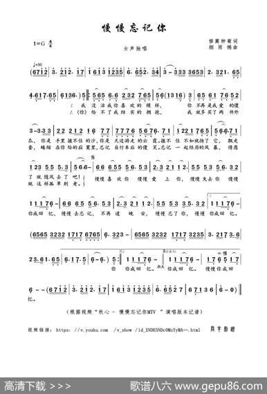 慢慢忘记你（修篱种菊词烟雨憾曲） - 修篱种菊|烟雨憾