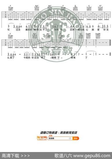 《新不了情》吉他谱吉他弹唱教学C调入门版高音教