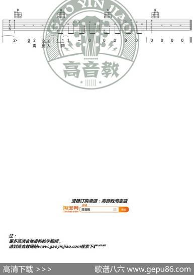 《需要人陪》吉他谱吉他弹唱教学C调入门版高音教猴哥吉他教学
