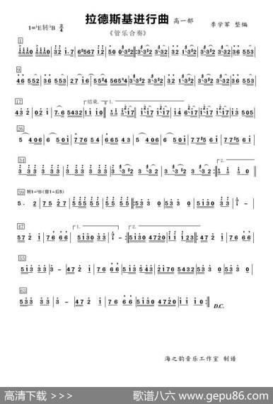 《拉德斯基进行曲》总谱（管乐合奏总谱）