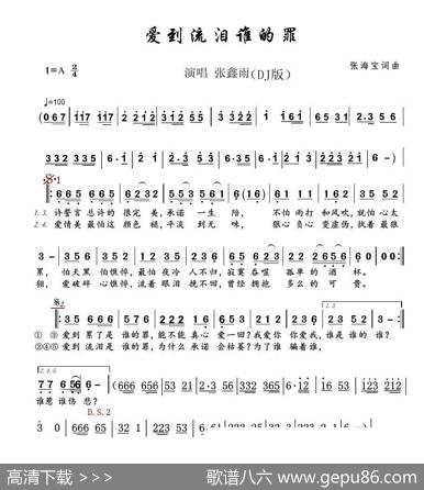 爱到流泪谁得罪（DJ版） - 张海宝|张海宝