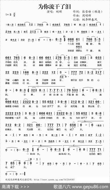 为你流干了泪