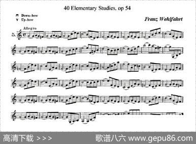 40首小提琴初级技巧练习曲之五|弗朗茨·沃尔法特