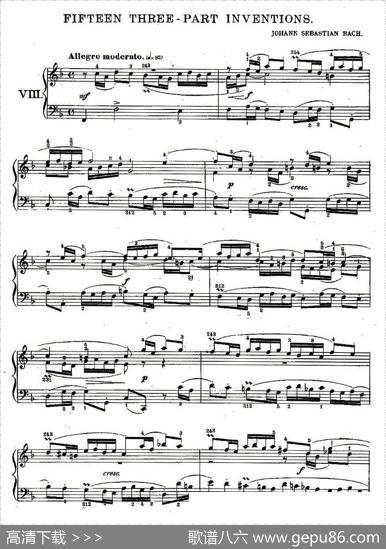 FIFTEENTHREE-PARTINVETIONS之八（FIFTEENTHREE-PARTINVETIONS之）|Bach（巴赫）