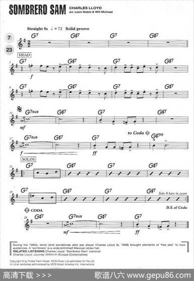 15首次中音爵士练习