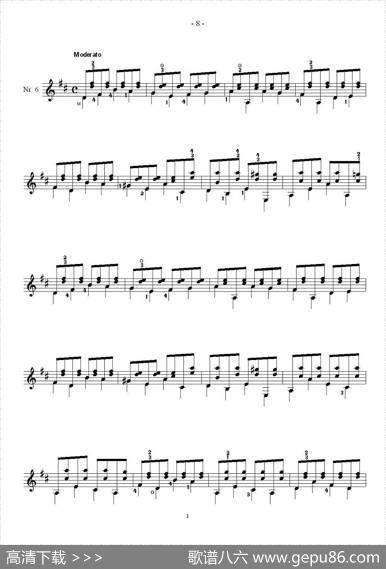 索尔·克斯特26首练习曲之6——10