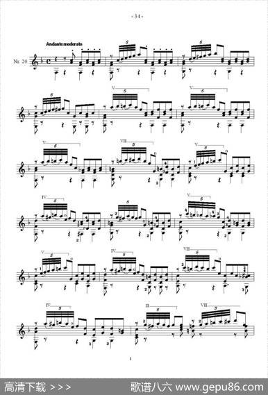 索尔·克斯特26首练习曲之16——20