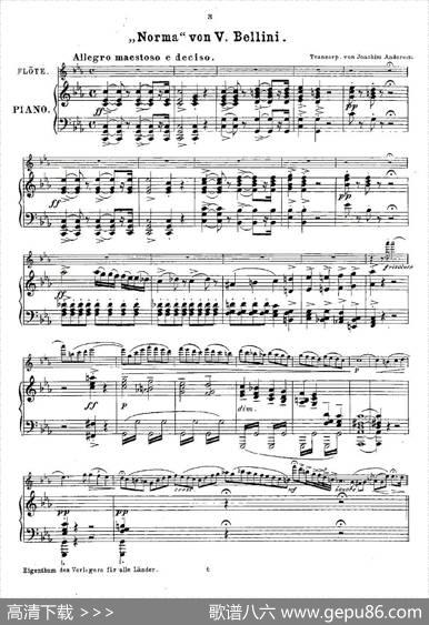 Opern-Transcriptionen.Op.45-2（长笛+钢琴伴奏）