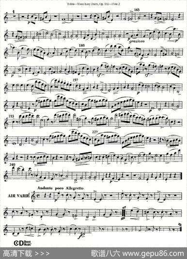 ThreeEasyDuets,Op.102之第二长笛（三首简易重奏曲作品102号）|Tulou（图露）