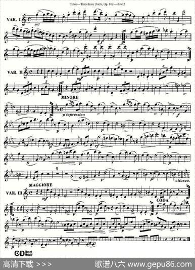 ThreeEasyDuets,Op.102之第二长笛（三首简易重奏曲作品102号）|Tulou（图露）