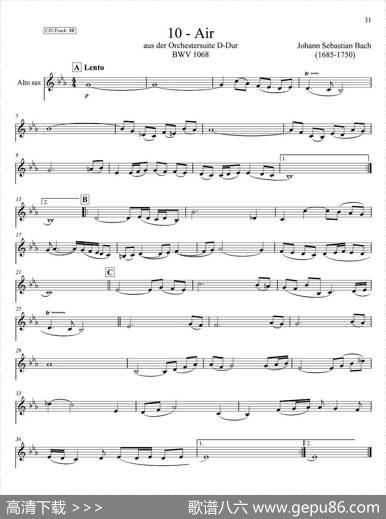 古典SAX12首（中音萨克斯分谱）