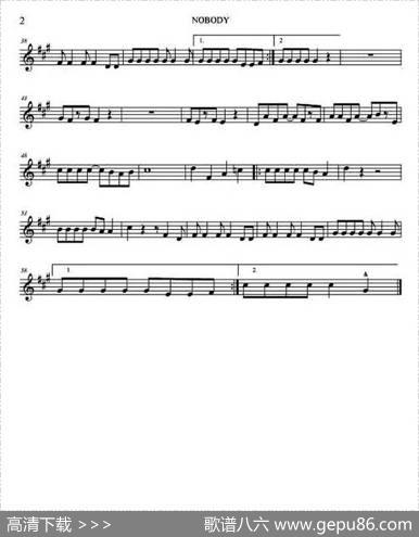 nobody（四重奏分谱）
