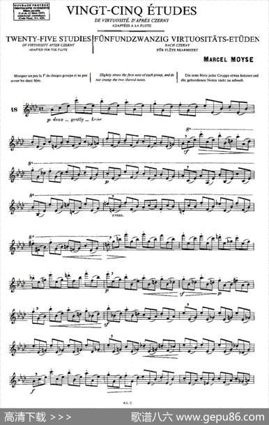 Moyse-25StudiesafterCzernyflute之18（25首改编自车尔尼作品的练习曲）|Moyse