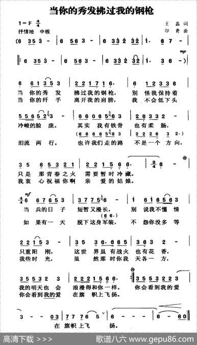 当你的秀发拂过我的钢枪（王磊词印青曲） - 王磊|印青