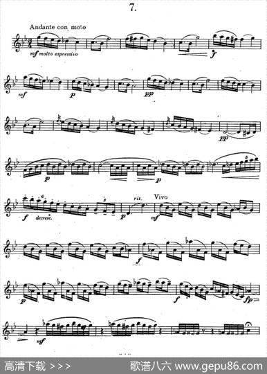 奇特克-萨克斯练习曲之七（ETUDYPROSAXOPHON-FRZITRK.op.3）