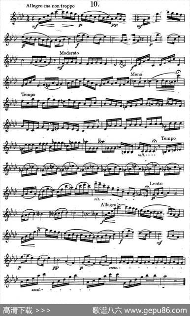 奇特克-萨克斯练习曲之10（ETUDYPROSAXOPHON-FRZITRK.op.3）