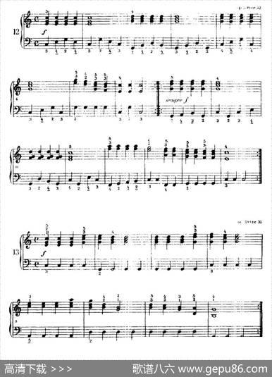 《车尔尼手风琴练习曲集》第Ⅰ册（第10—21首）