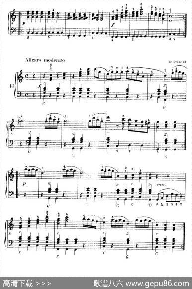 《车尔尼手风琴练习曲集》第Ⅰ册（第10—21首）