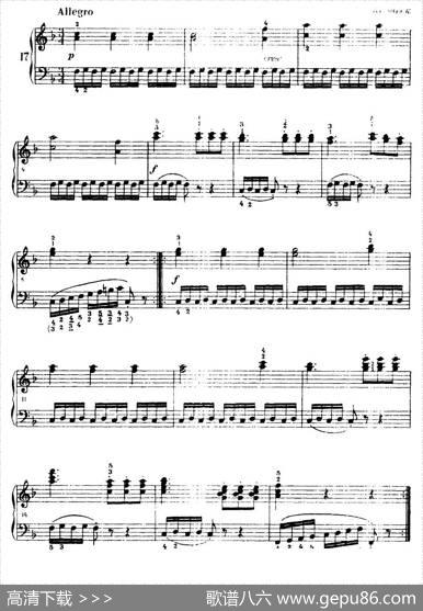 《车尔尼手风琴练习曲集》第Ⅰ册（第10—21首）