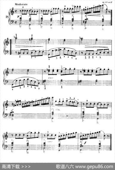 《车尔尼手风琴练习曲集》第Ⅰ册（第10—21首）