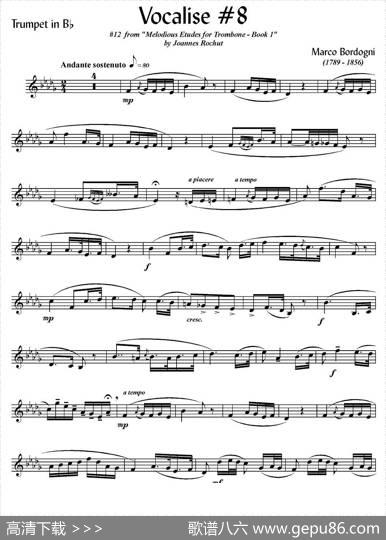 Bordogni-Vocalise#8（小号）|MarcoBordogni